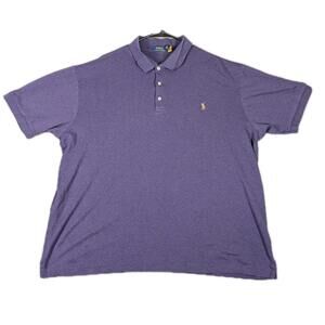 Polo Ralph Lauren Mens 2XLT Purple Pony Logo Short Sleeve Preppy Polo Shirt